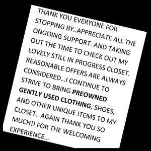 PREOWNED AND PRELOVED ITEMS